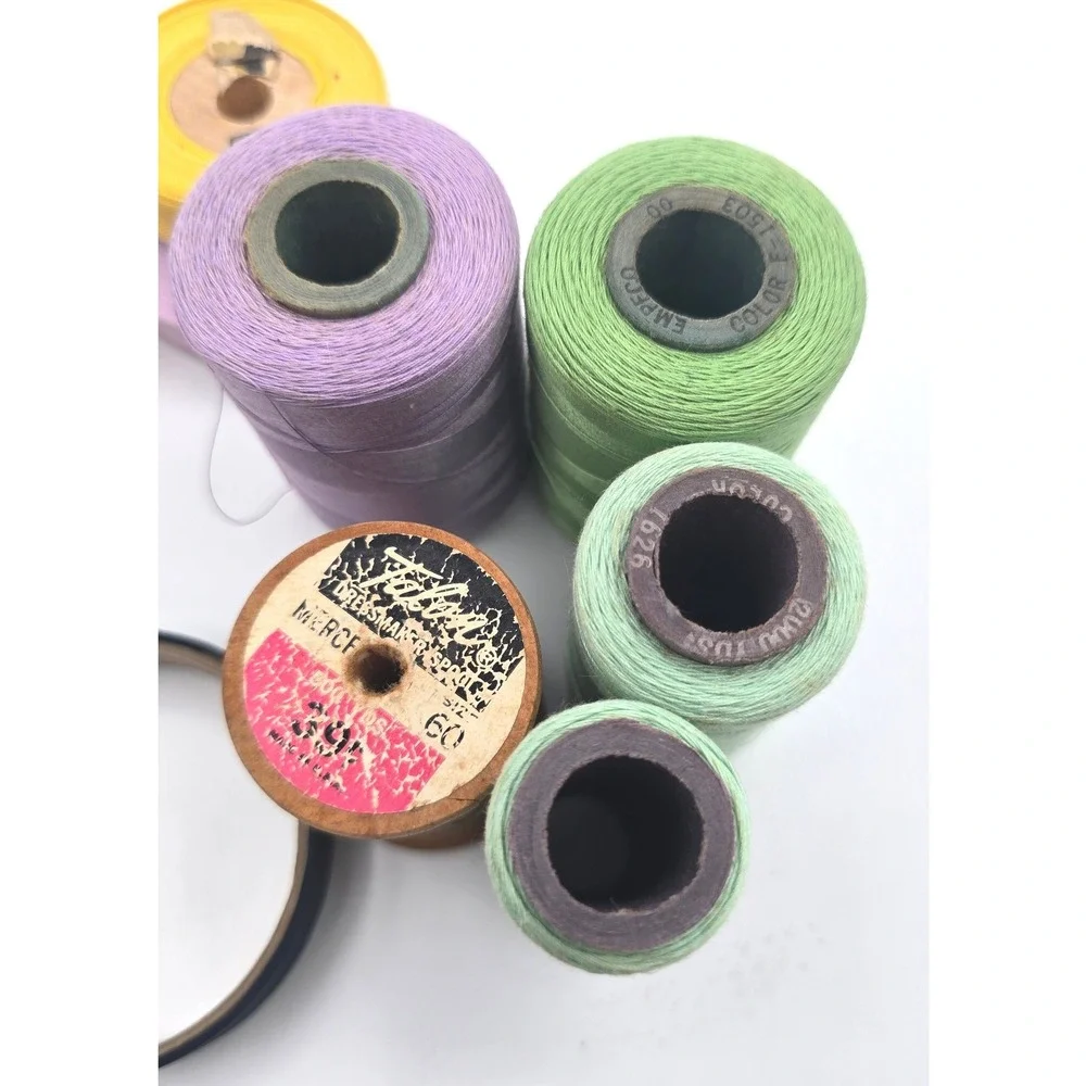 Vintage Sewing Notions Lot Talon Thread Spools Empfco Bias Tape Seam Binding